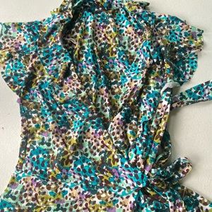 Whimsical ruffled wrap dress